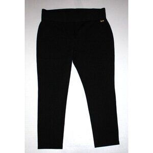 CALVIN KLEIN Plus Women's Black Striped Pants Size 2X